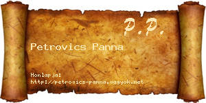 Petrovics Panna névjegykártya